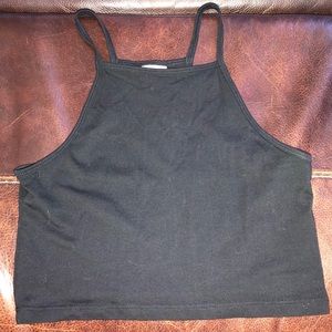 BLACK HALTER TANK/CROP TOP